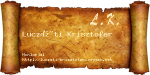 Luczáti Krisztofer névjegykártya